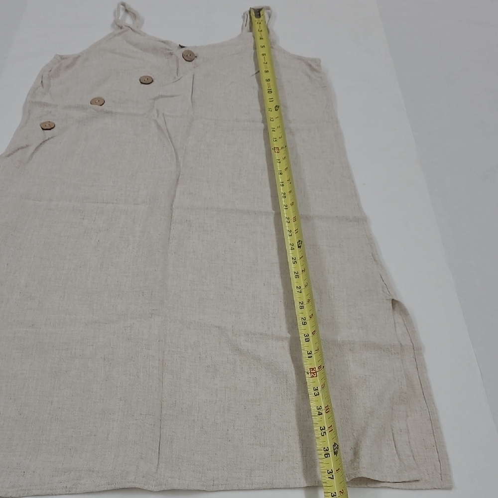Timing Tan Spaghetti Strap Button Dress Size L - Picture 4 of 9